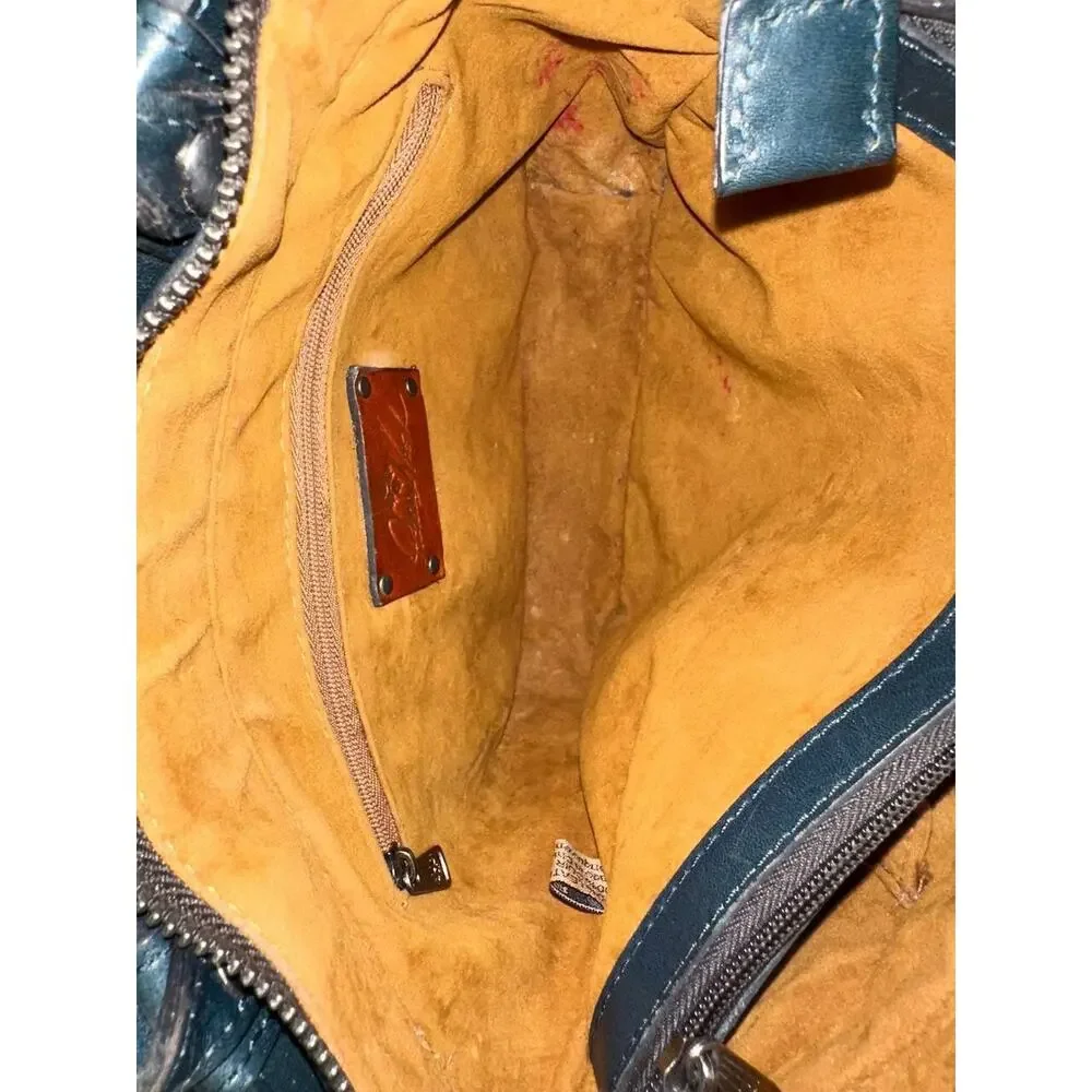 Patricia Nash Leather Fairford Satchel Lapis Bag B000596